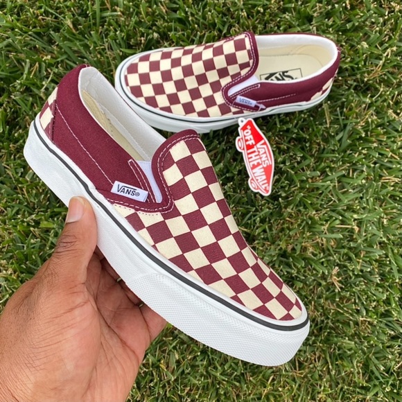 VANS CLASSIC SLIP ON BURGUNDY YOUTH GS